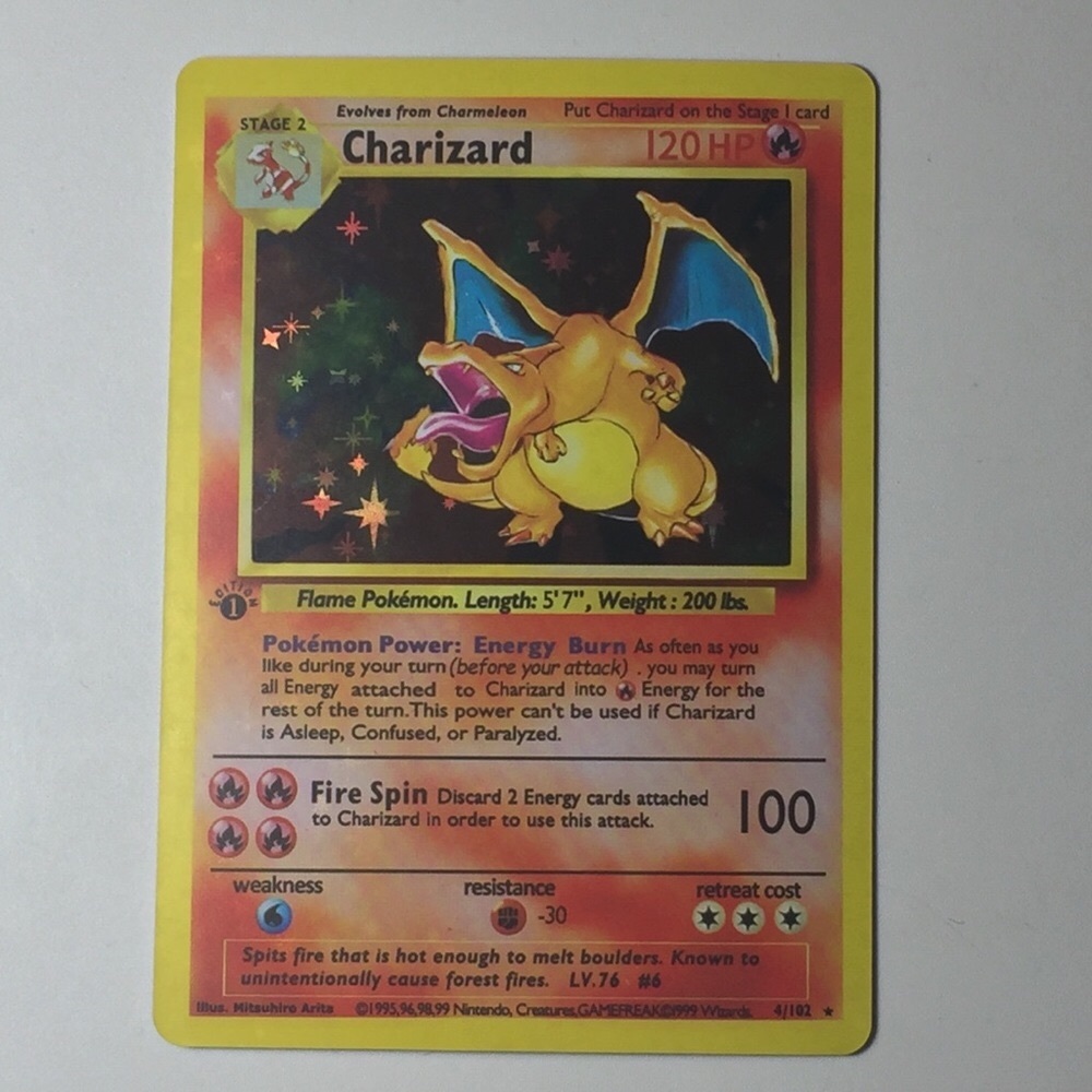 1st edition base set charizard in mint condition